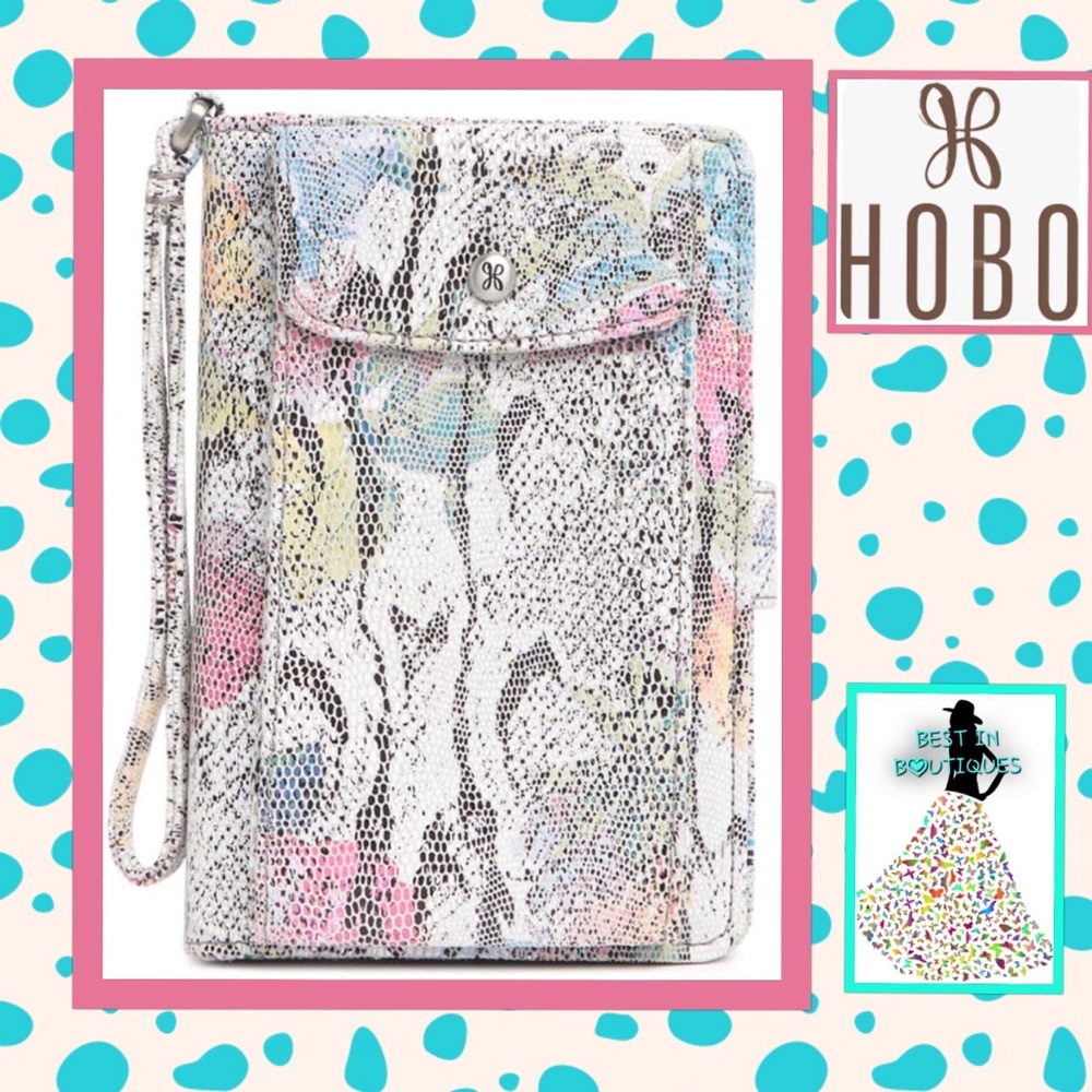 HOBO Act Wristlet Wallet In Lizard Floral MRSP $138
